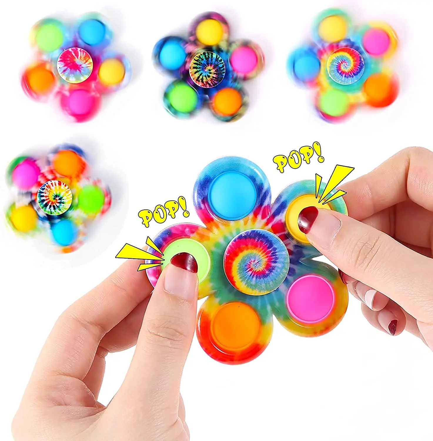 Pop Fidget Toy Push It Simple Dimple 3 Bubble Spinner Sensory Toy Stress Relief 