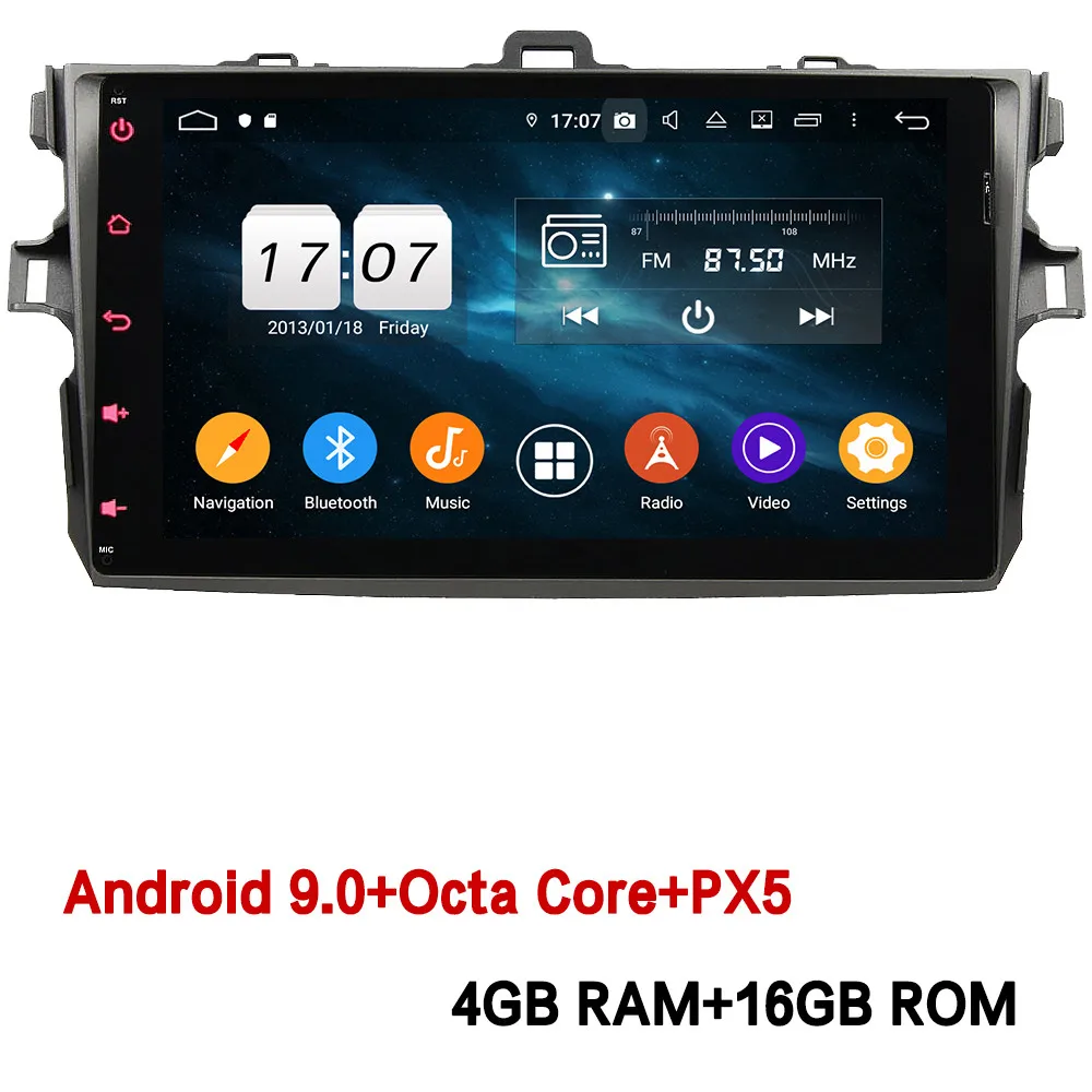 4GB RAM x 16GB ROM Klyde " ips 4G wifi Android 9,0 Восьмиядерный 4 Гб ОЗУ 64 Гб ПЗУ DSP BT автомобильный DVD мультимедийный плеер стерео для Toyota Corolla 2006-2011 - Цвет: 4GB RAM x 16GB ROM