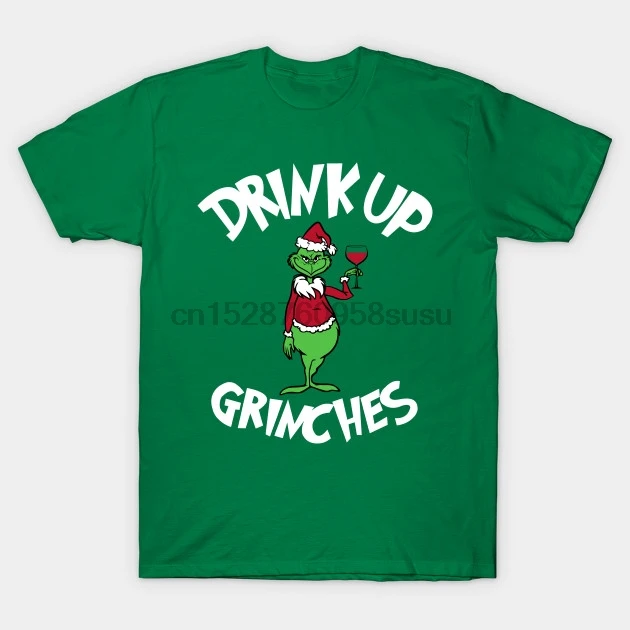 Мужская футболка DRINK UP GRINCHES Рождественская футболка для розлива вина футболка с принтом Футболки