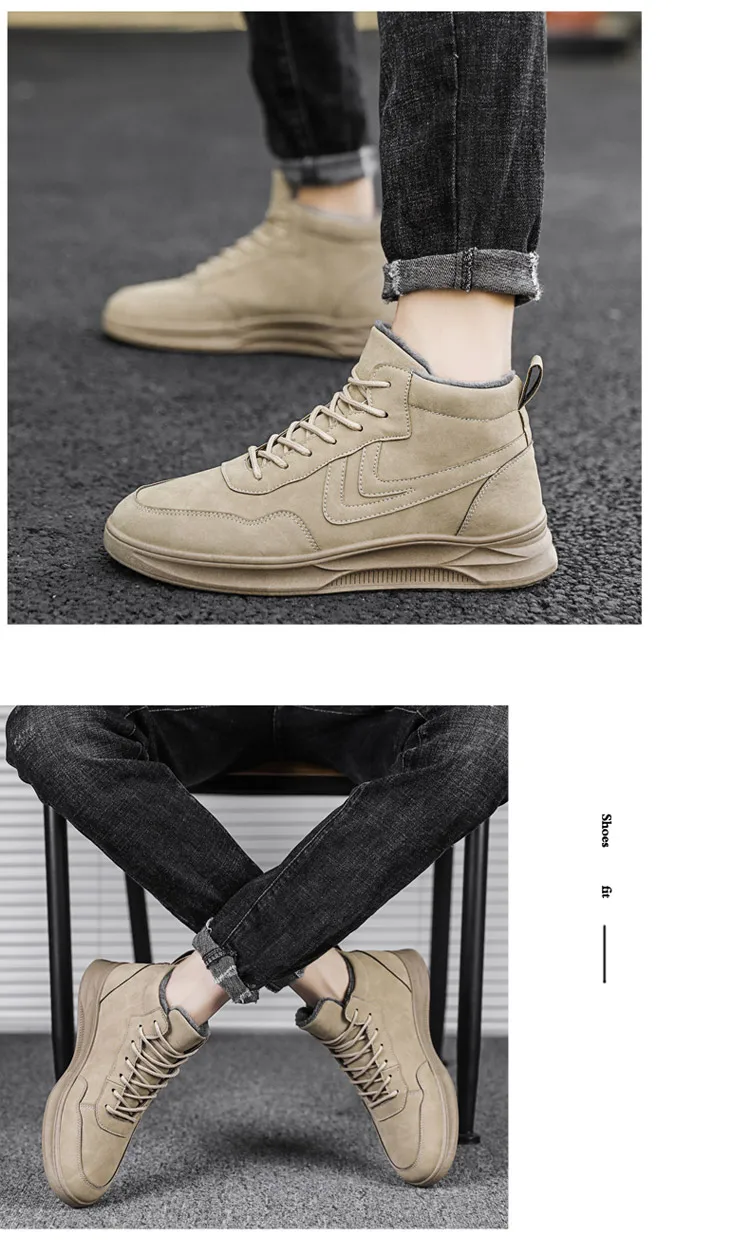 Outdoor sports new men's shoes soft bottom comfortable breathable high-top sneakers lightweight non-slip walking shoes