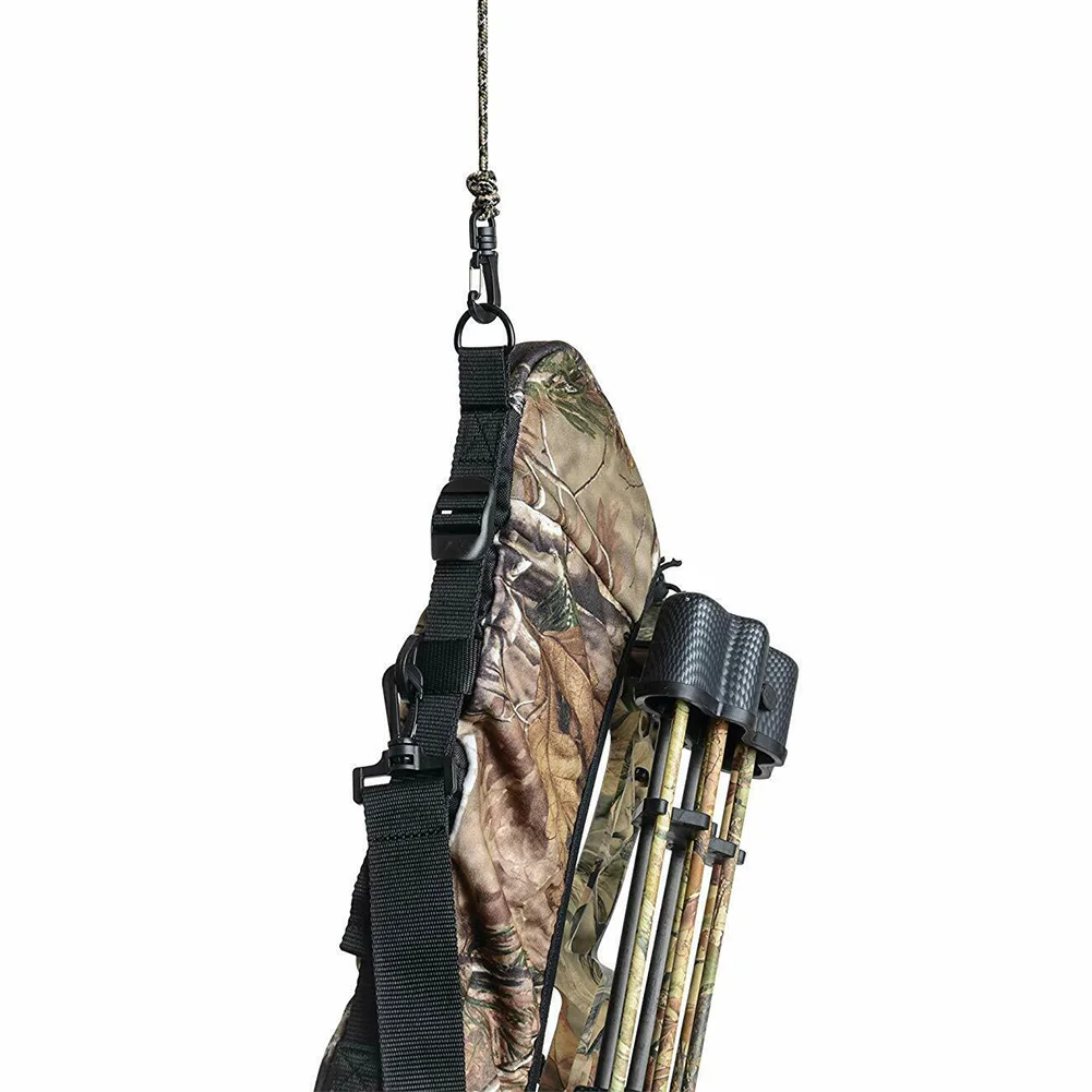 

Camouflage Outdoor Archery Holder Hunting Compound Bow Portable Buckle Carrier Arrow Bag Professional Adjustable Strap Sling