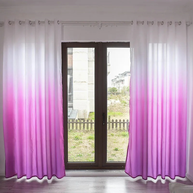 Rose red Длинные градиент древесины Шторы гардина Тюлевая занавеска, обогащение окна тюль с драпировкой Подзор для Офис для выращивания дома, на балконе Декор - Цвет: Rose red