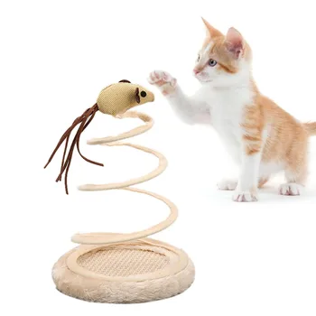 

Cat Interactive Toy Spring Cat Plush Toys Mouse Ball Fish Funny Spiral Wire Spring Linen Cat Teaser Mouse Toy Pets Cats Supplies