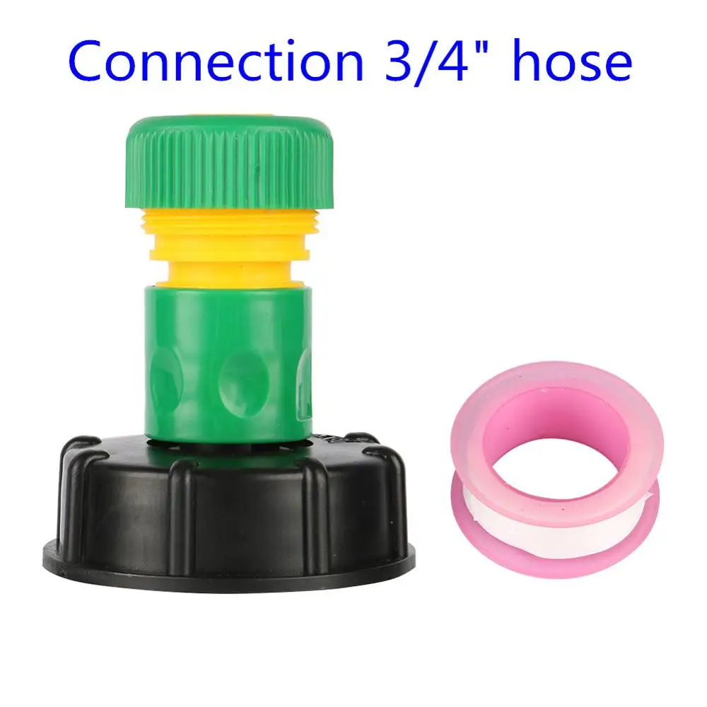 Black with green 60 мм до 3/" внутренняя резьба IBC Tank Adapter 1/2" 3/" 1" трубная розетка интерфейс шланг Труба адаптер Замена клапана фитинг 1 шт - Цвет: Black with green