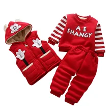 Высококачественная детская одежда с Минни для детей; спортивный костюм; зимняя теплая одежда для маленьких девочек; Спортивный костюм; комплекты плотной одежды для девочек