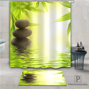

Custom Zen Stone Art (1) Waterproof Shower Curtain Doormat Home Bath Bathroom Polyester Fabric Multi Sizes#2019-1-05-31