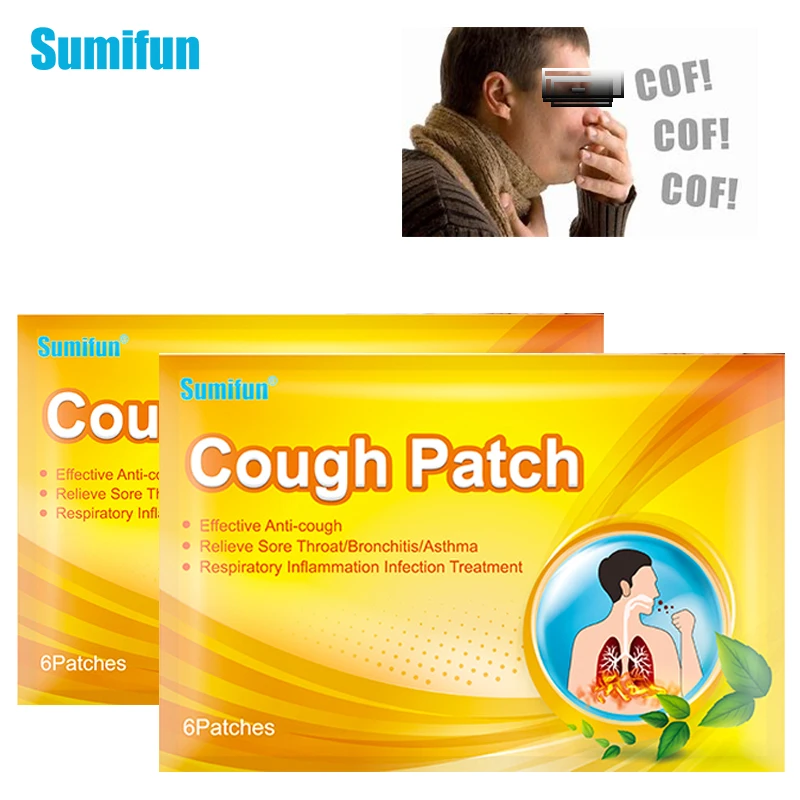 

Sumifun 6 Pcs Cough Plaster Anti-cough patch Bechic patch Relieve Tussis Asthma for Children and adult Use to suppress coughing