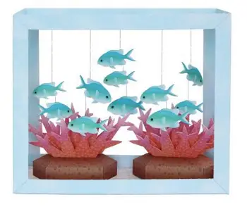 

Blue-green Light Squid Aquarium 3D Paper Model Cartoon Paper Model Handmade Origami Three-dimensional Children Educational Toy