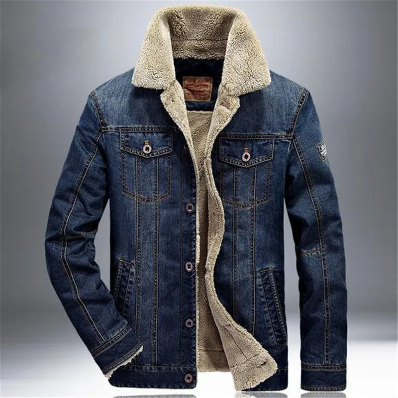 TANG Autumn Winter Men's Jacket and Coats Fashion Mens Jeans Jacket Brand Denim Thick Warm Outwear Male Cowboy Clothing
