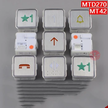

5pcs ThyssenKrupp Elevator Button MTD270 Universal Square Stainless Steel Button Elevator Accessories AQ1H57