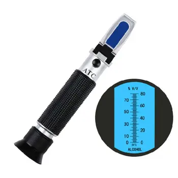 

Alcohol Refractometer Range 0-80% v/v ATC Manuel Focusing for Wine Liquor Test 1 Pc