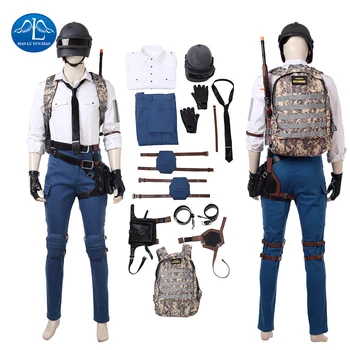 

PUBG Hot Game PLAYERUNKNOWN'S BATTLEGROUNDS Costume Halloween PUBG Cosplay Costume For Men Full Set Custom Made Free Shipping