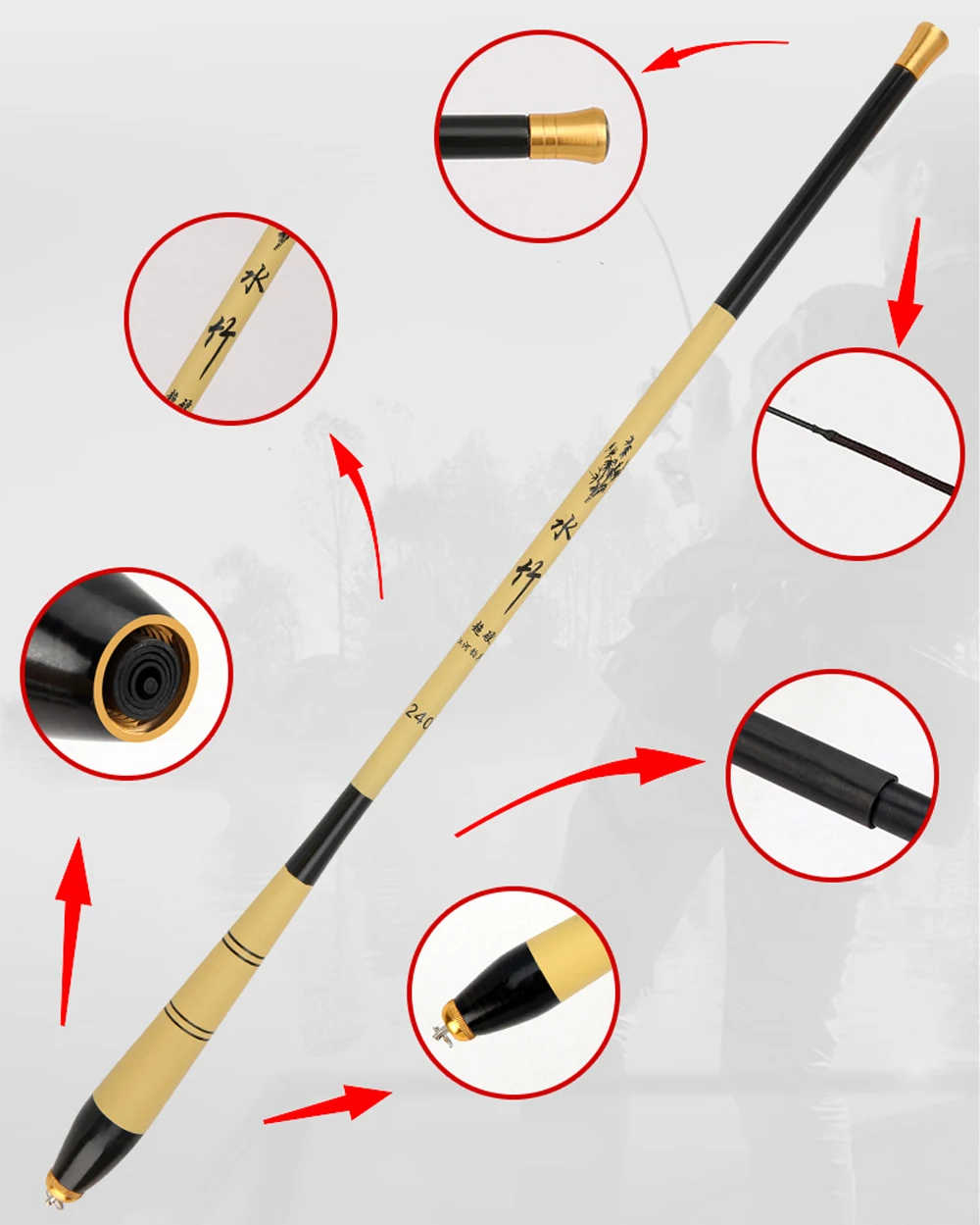 telescopic fishing rod Telescopic Carbon Fiber Fishing Rod Ultra-light Hard  Pole for Stream Freshwater Fishing Pole fishing poles