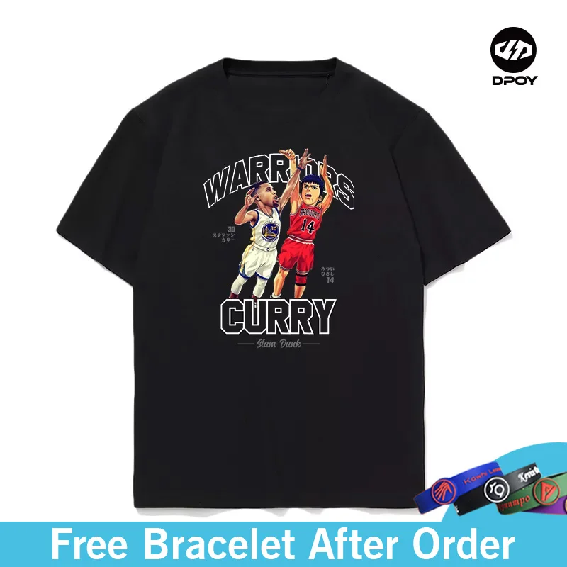 

dpoy original design basketball fan T-shirt slam dunk comic round neck cotton loose basketball star player men's sweatshirt