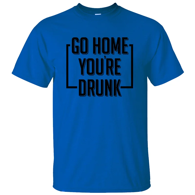 Men-Blue Модная черная футболка с надписью «Super drunk go home gift idea», одежда, Мужская футболка с круглым воротником и коротким рукавом, топы в стиле хип-хоп - Цвет: Men-Blue