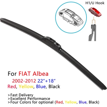 

HESITE Coolest Colorful Wiper Blades For FIAT Albea 2004 2005 2006 2007 2008 2009 2010 22"+18" Hybrid Car Front Wipers Frameless