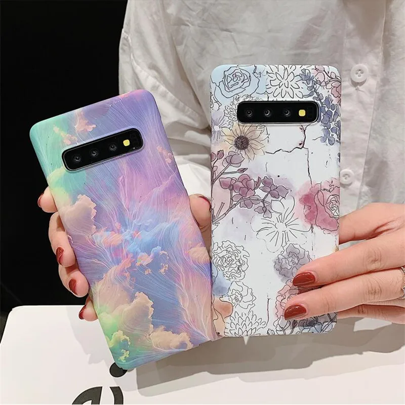 

3D Relief Matte Case for Samsung Galaxy S10 Plus S10e S9 S8 Note 10 9 8 S7 edge + S10 E Case Stars Ink Painting PC Cover Fundas