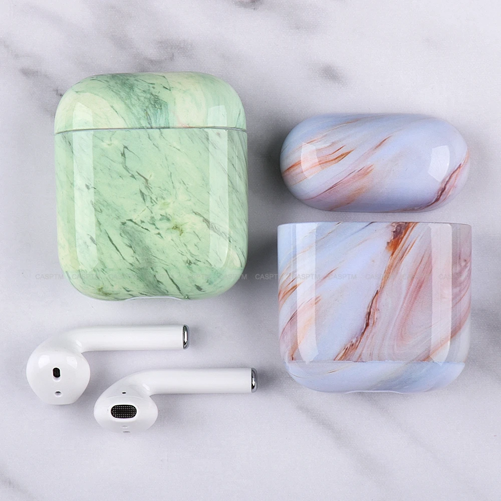 Мягкий чехол для наушников из ТПУ с мраморной текстурой для Apple Airpods 2, защитный чехол для наушников для Airpods 1, беспроводные Чехлы для наушников с Bluetooth