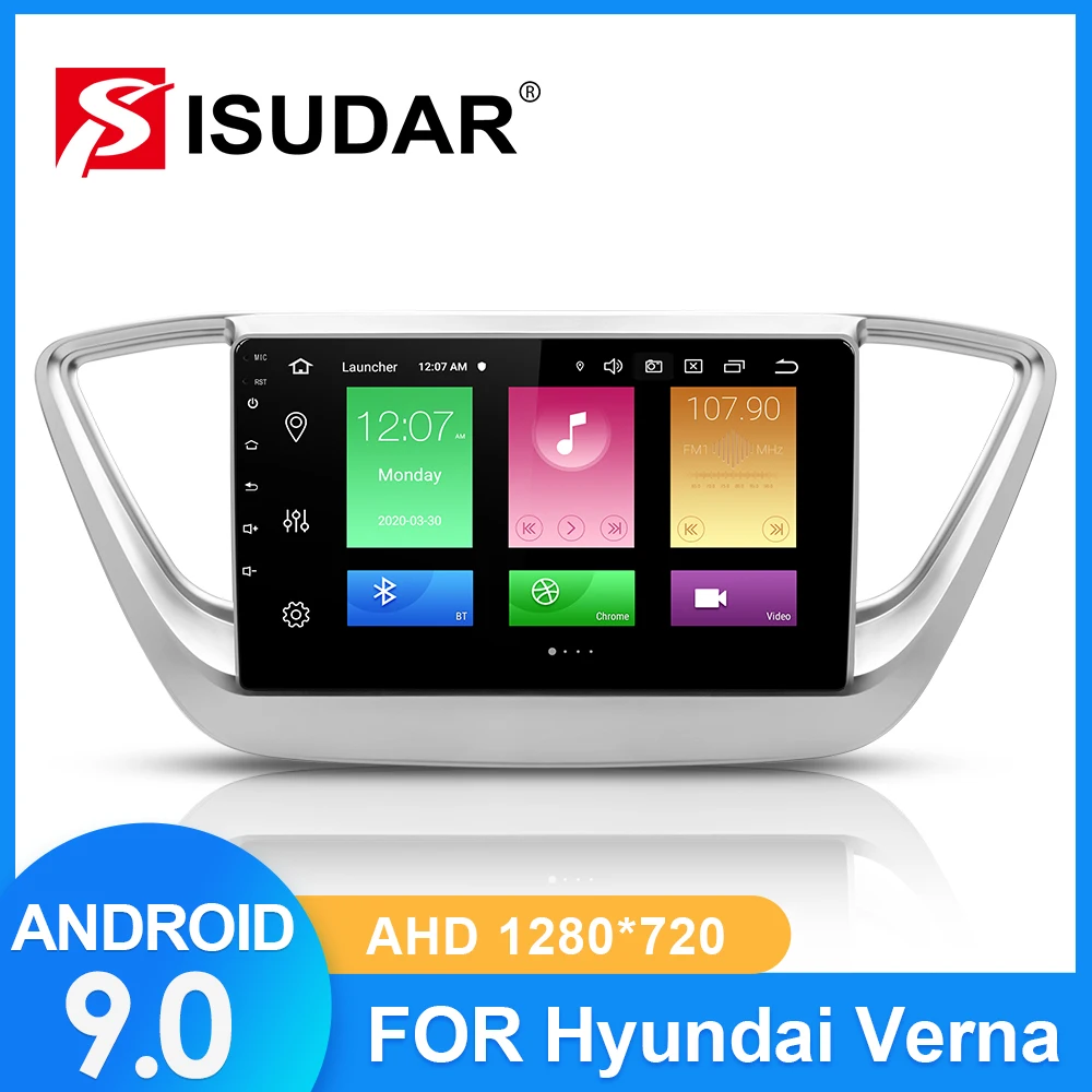 Автомагнитола ISUDAR для Hyundai/Solaris/Verna 2017 2018 2 din Android 9 мультимедиа GPS ОЗУ Гб ПЗУ 32 ГБ USB