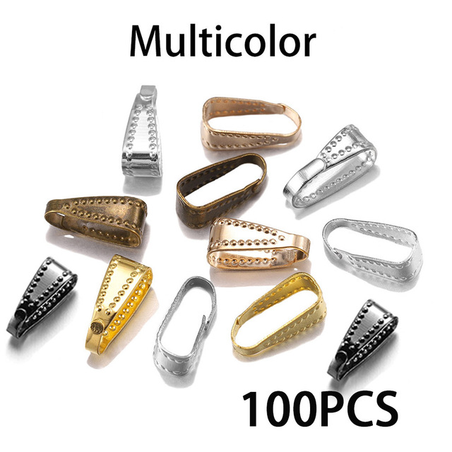 Clips Pinch Bail Clasps Buckle Charm Necklace Hook Connector For DIY Jewelry Making Cameo Tray Finding