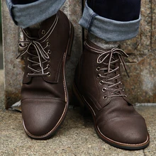 Masorini/Мужская обувь из искусственной кожи на шнуровке; Мужские Винтажные ботинки в британском стиле высокого качества; сезон осень-зима;