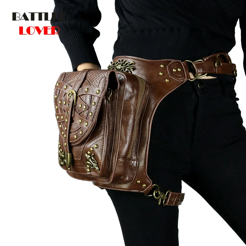 Vintage Steampunk Fanny Bag Steam Punk Retro Rock Gothic Bag Goth Shoulder Waist Bags Packs Victorian Style Womens Mens leg bag