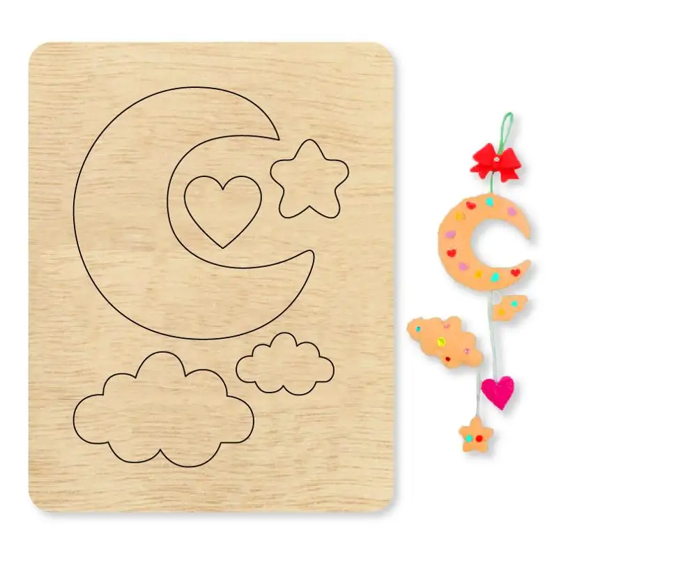 DIY moon star cloud pendent cutting dies 2020 die cut & wooden Suitable for common machines with black pad | Дом и сад
