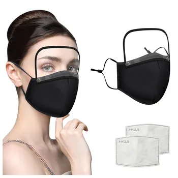 

Adults Washable Reusable Face Mask With Filter And Detachable Eye Shield Protective Mask Dustproof Haze Breathable Mask Masque