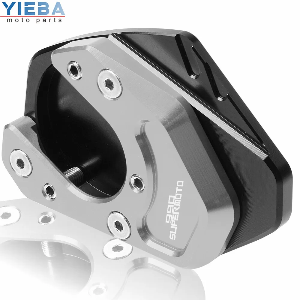 CNC алюминиевый moto rcycle Sidestand Kickstand подставка для ног боковая подставка Увеличьте Мото части для KTM 990 Super moto 2008 US AU, 2009 - Цвет: black-gray