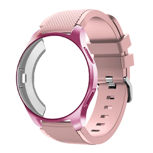 Soft powder 15 Чехол+ ремешок для samsung Galaxy watch 46 мм 42 мм gear S3 Frontier/classic 22 мм ремешок для часов все вокруг защитные часы аксессуары - Цвет ремешка: Soft powder 15