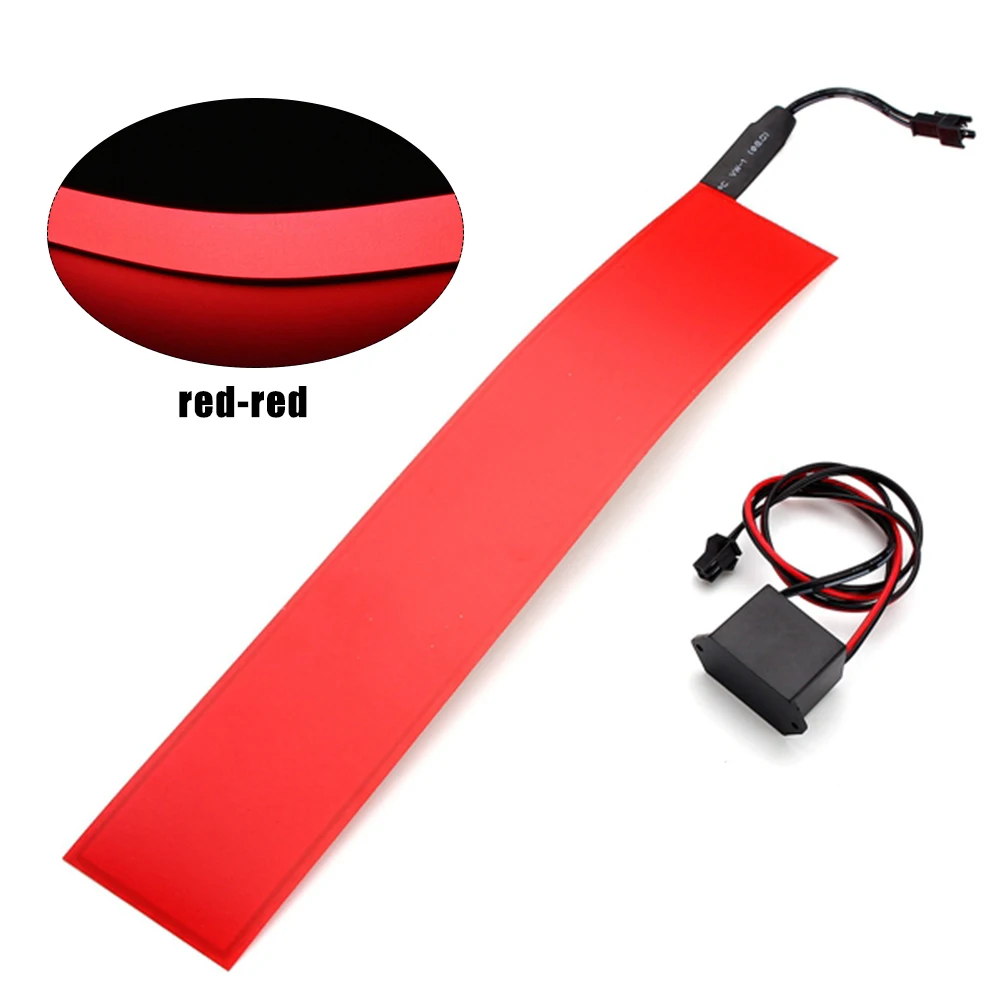red-red 1" x 2" 12V Гибкая панель освещения электролюминесцентный задний ленточный светильник лампа с инвертором для дома автомобиля Вечерние - Цвет: red-red