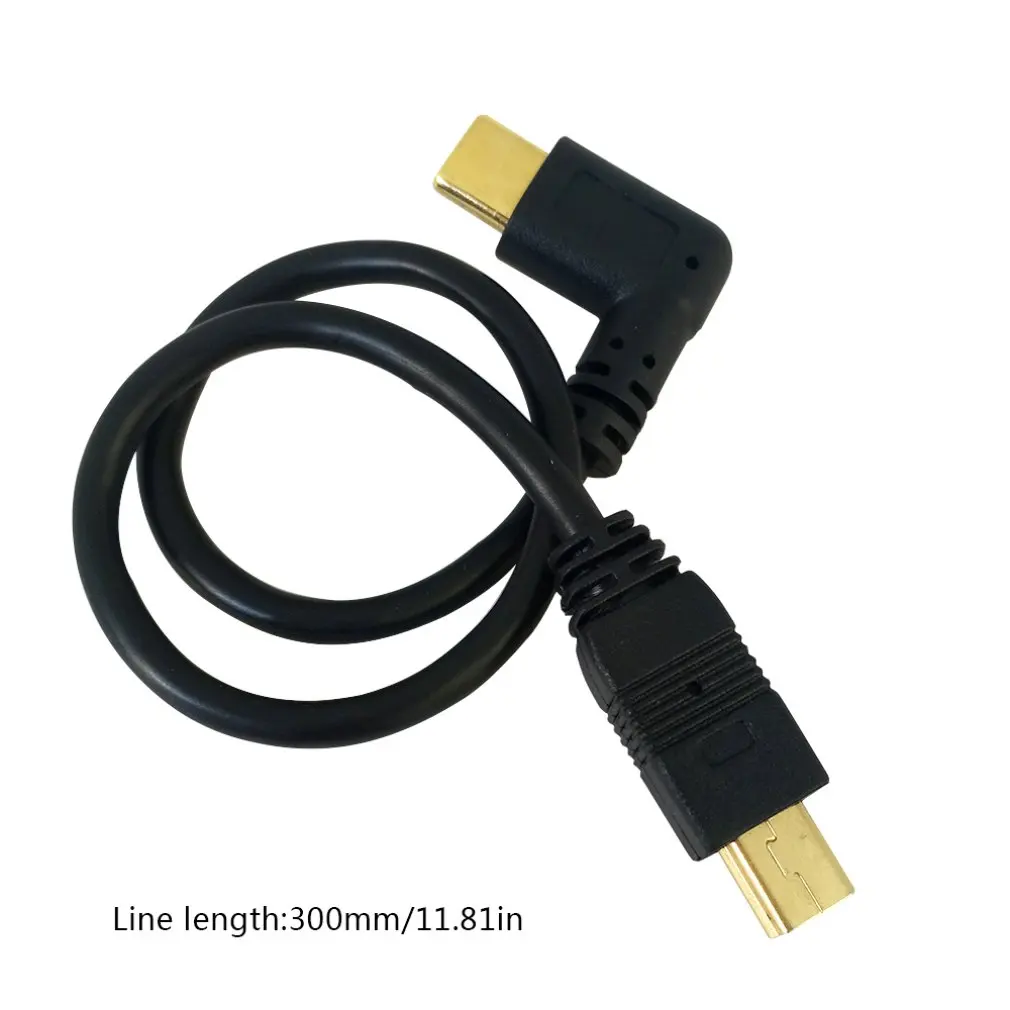 Micro Mini USB кабель 5Pin папа-папа USB 3,1 type C локоть к Mini Micro USB 2,0 OTG адаптер для передачи данных конвертер зарядный кабель 25 см