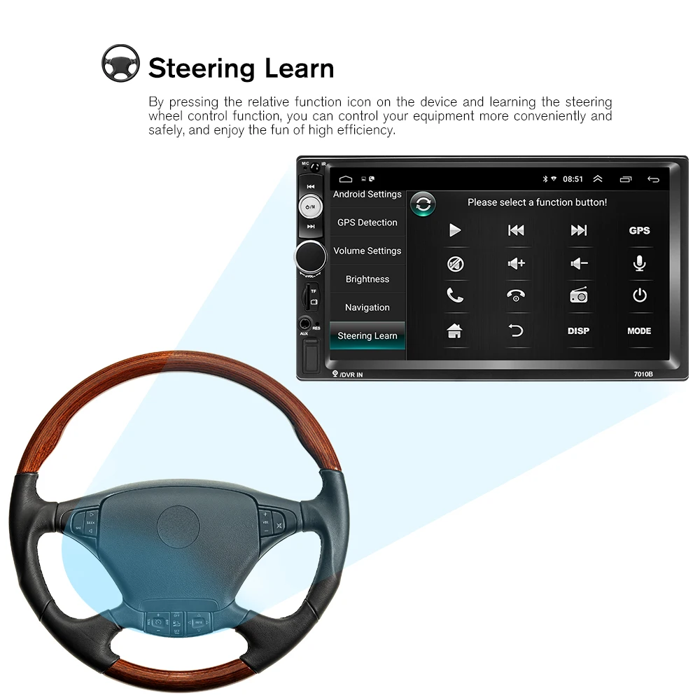 Podofo 2din Android Auto Radio GPS WiFi 2DIN Auto Multimedia-Player autoradio Für Volkswagen TOYOTA