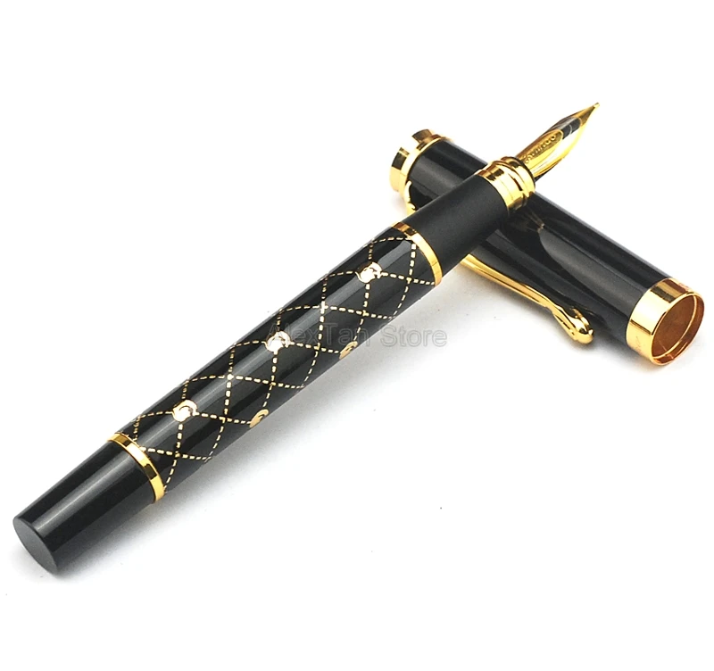 Wholesale Price Jinhao 500 Brand New Metal Black And Golden Medium Nib Fountain Pen