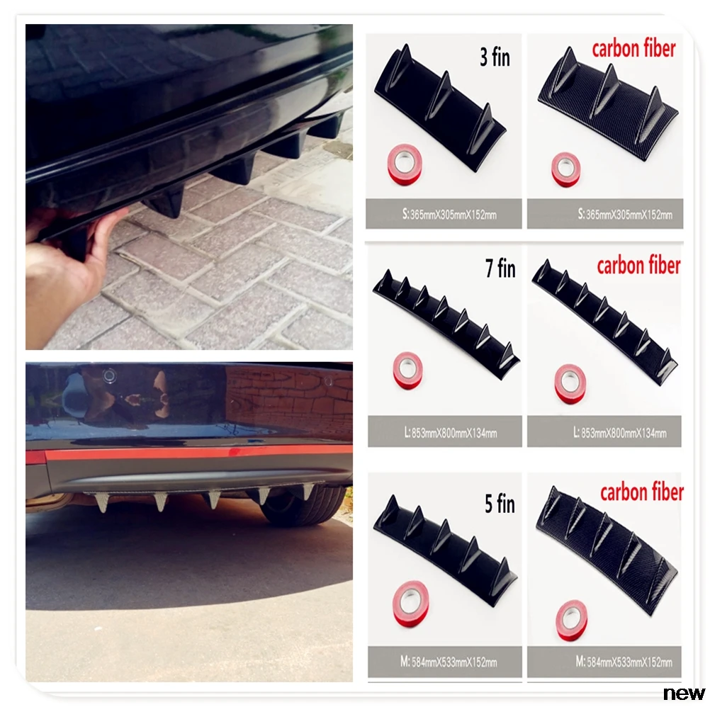 car Rear Bumper Lip Diffuser Fin ABS air shark for Toyota Yaris Tundra Tacoma RAV4 Corolla Aygo Avalon Auris | Автомобили и