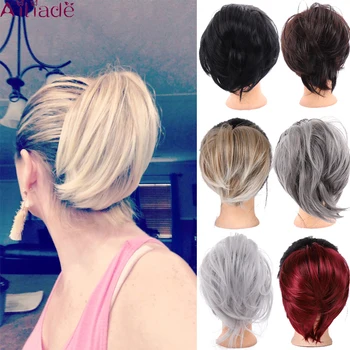 

AILIADE Scrunchy Hair Bun Messy Straight Chignon Women Synthetic Hair Extensions Updo Donut Hairpieces Wrap Ponytail Hair