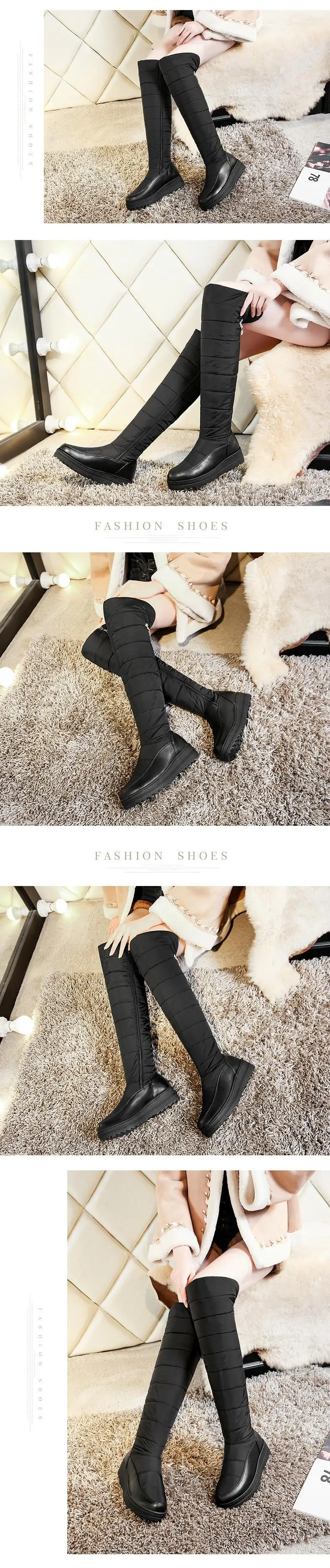 Winter Women Over Knee High Down Snow Boots 51cm Casual Martin Boots Wedge Zipper Mother High Boots Down Boots Woman HX-89