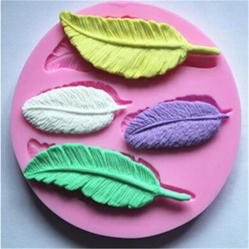 

DIY Feather Model Fondant Cutting Molds Cake Molds Silicone Baking Fondant Cake Decorating Tools Kitchen Baking Utensils--
