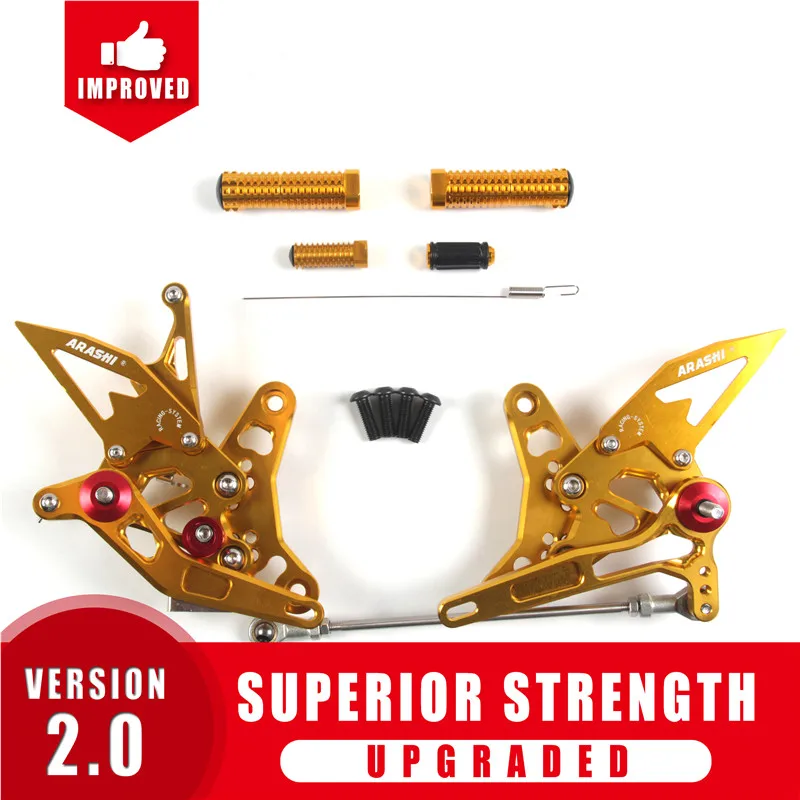 Arashi CNC Rider Rearset для SUZUKI SV650 SV650S регулируемые Подножки подставка для ног 16 17 18 SV650 - Цвет: Gold