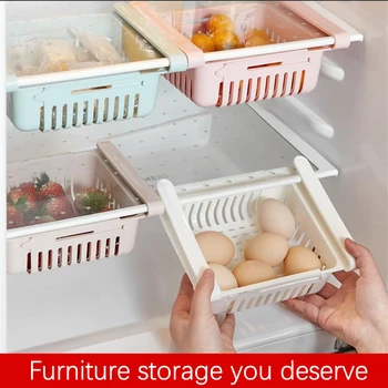 

Multifunctional kitchen freezer refrigerator storage basket rack freezer storage cabinet bracket pull-out drawer storage box