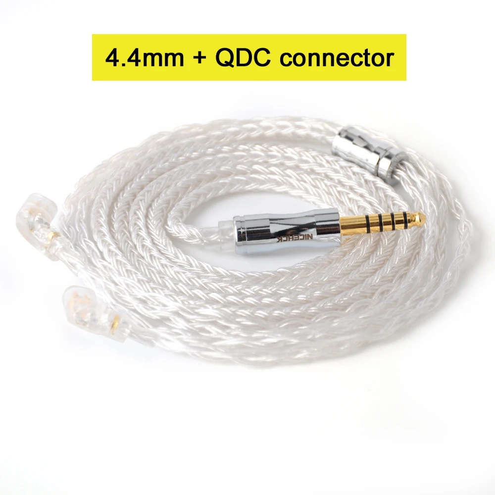 NICEHCK C16-1 16 Core посеребренный кабель 3,5/2,5/4,4 мм разъем MMCX/2Pin/QDC/NX7 для CCAKZ ZSX C12 TRNV90 TFZ QDC DB3 NX7 PRO BL03 - Цвет: 4.4mm With QDC Pin