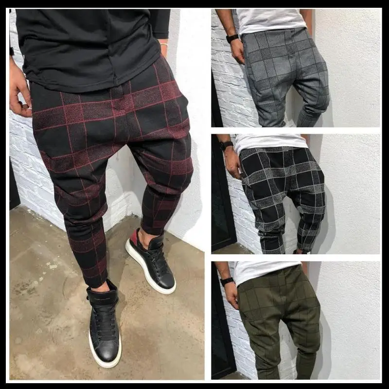 

Summer Men \ 'S Checkered Casual Pants