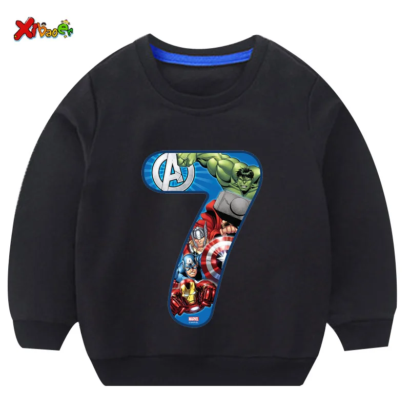 Толстовка для мальчиков толстовка с капюшоном для маленьких мальчиков, футболка на день рождения для детей возрастом 2, 3, 7, 5 лет, одежда на заказ с цифрами «сделай сам» одежда с рисунком Халка, Человека-паука