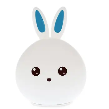 

Led Rabbit Shape Night Light For Children Baby Kids Bedside Lamp Multicolor Silicone Touch Sensor Tap Control Nightlight