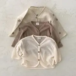 HS – Cardigan d'été en coton pour bébés, mince, ample, couleur unie, manteau Anti moustique, vêtements à fleurs pour garçons et filles, nouvelle collection 2021 