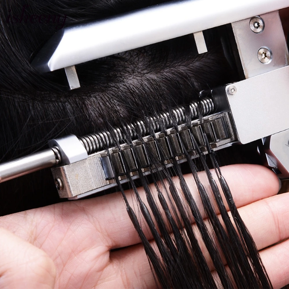  6D Hair Extensions Machine Kit, Hair Extensions Tools  Connector For Salon, Fast Installation And Removal, 1 Row 10 Bundles (Color  : 5 Row, Size : 55cm/22inch) : Beauty & Personal Care