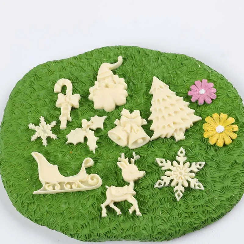 Christmas Mould Silicone Santa Claus Tree Cake Fondant Mold Cookie Biscuits Festival Baking Decorating Tool Xmas Accessories