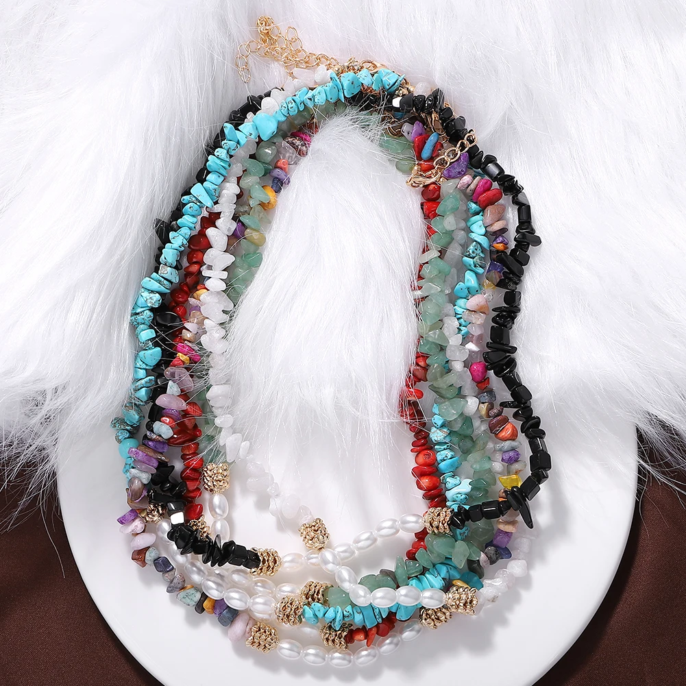 

Dvacaman Unique Design Stone Choker& Pendant Handmade Trendy Puka Shell Beaded Necklace for Women Boho Girl Jewelry Summer Party