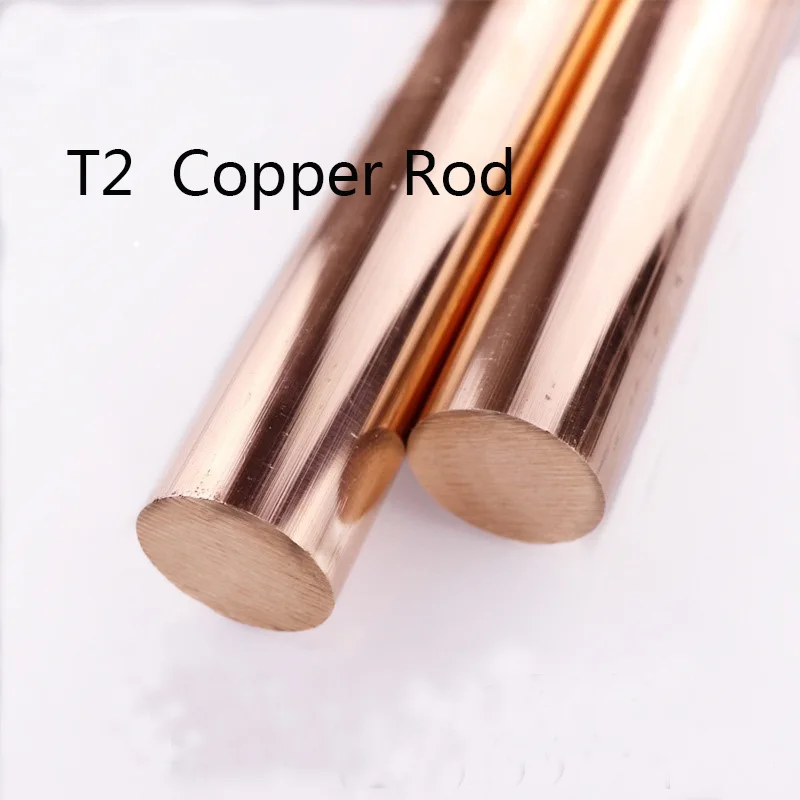 T2 Pure Red Copper Round Solid Rod Bar Anode Electrode Material Dia 3-14mm 250mm 