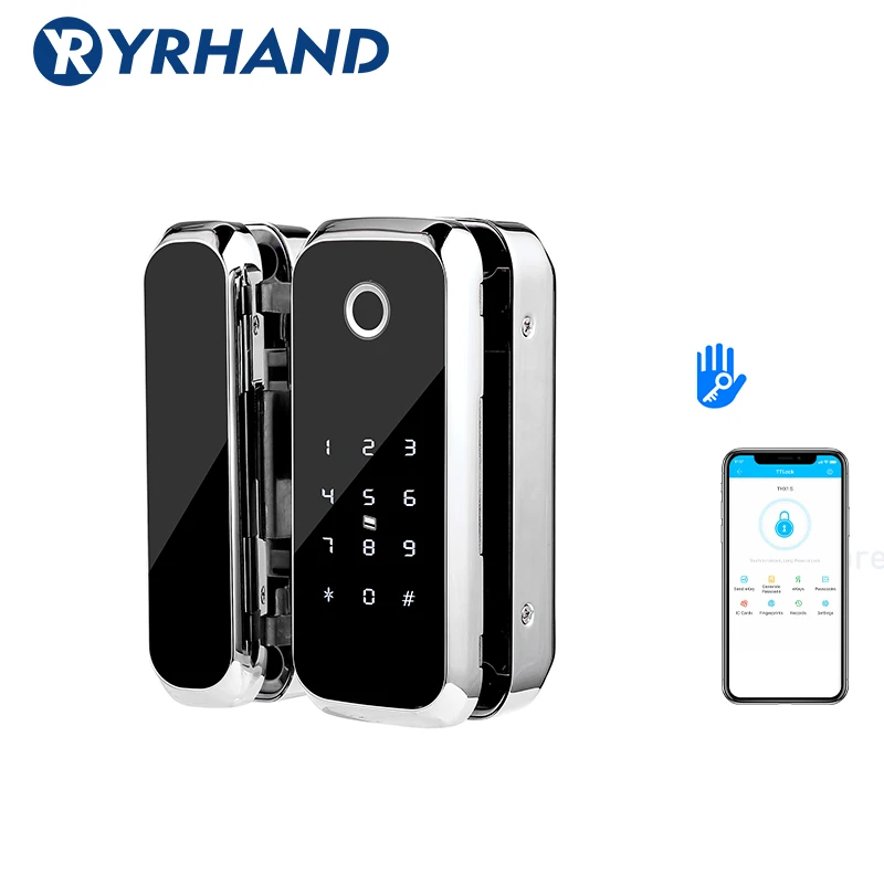 Умный Wi-Fi Bluetooth приложение доступа электронный биометрический отпечаток пальца офисный стеклянный раздвижной замок двери